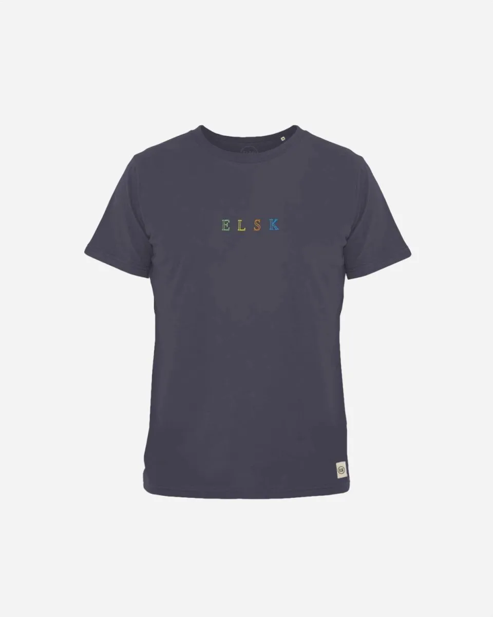 ELSK® PURE STROKE EMB BRUSHED T-SHIRT - DARK NAVY