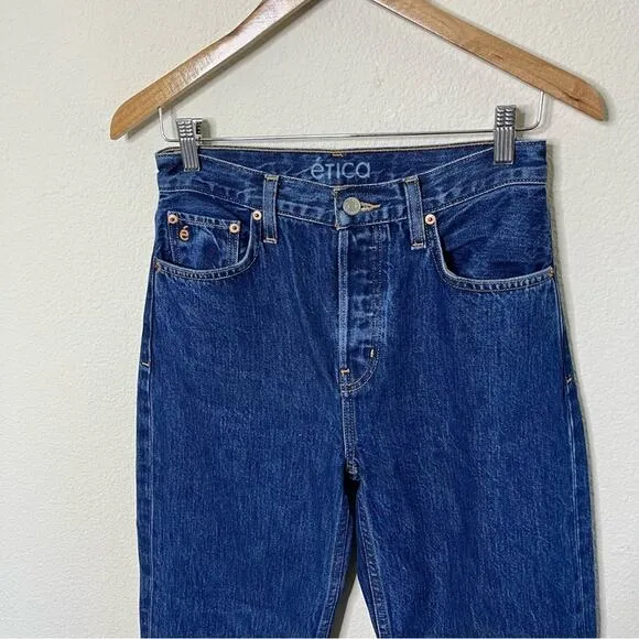 Etica Tyler Vintage Straight Leg Jeans Blue Womens Size 25