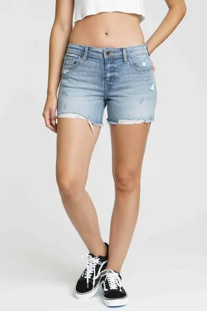 Eunina Mid Rise Cut Off Riley Short - Blazing