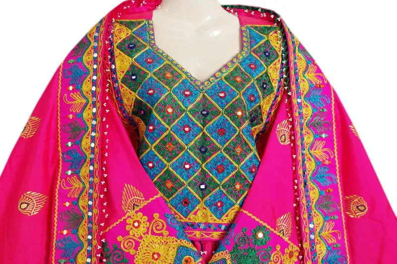 Exquisite Afghan Bridal Dress - Gypsy Fusion Wedding Attire with Tribal Art Embellishments