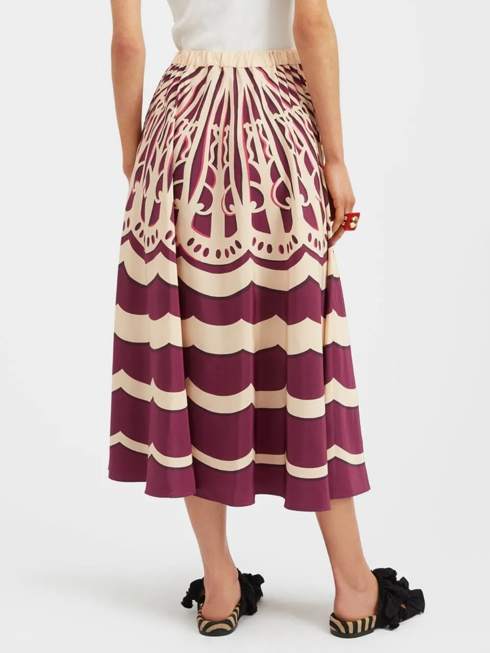 Fans Placée Faille Midi Skirt