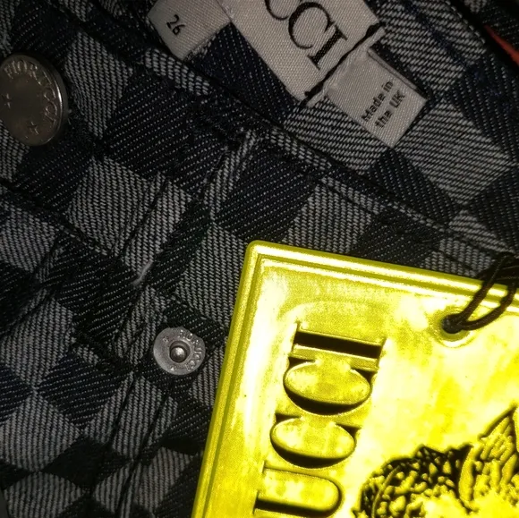 FIORUCCI SLIM CHECK DENIM JEANS SIZE 31