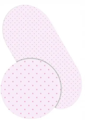 Fitted Sheet 100% Cotton 80x38cm for Baby Moses Basket Pram Dots pink