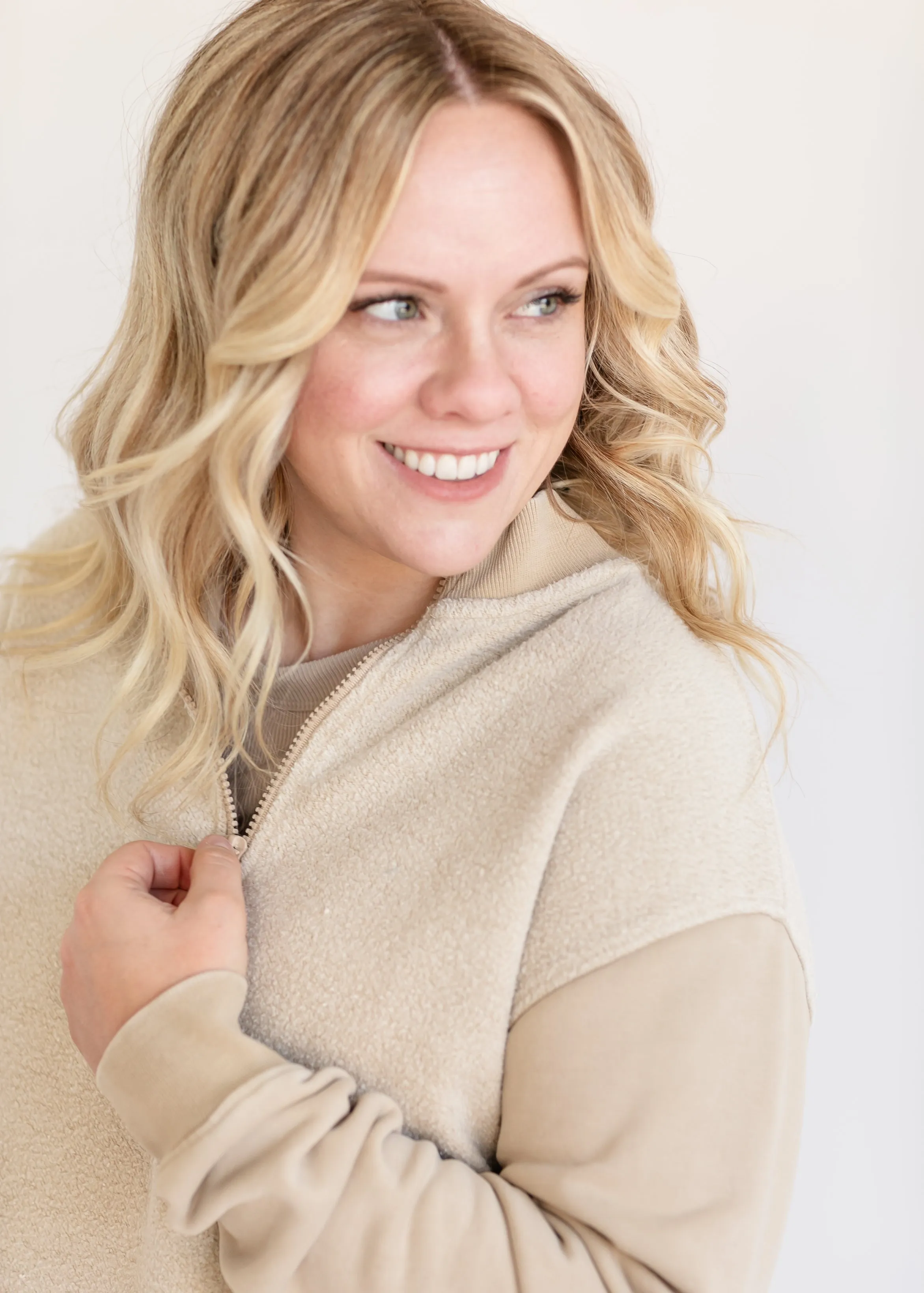 Fleece Half Zip Pullover Sweatshirt - FINAL SALE