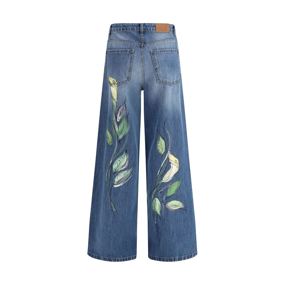 Floral Print Jeans