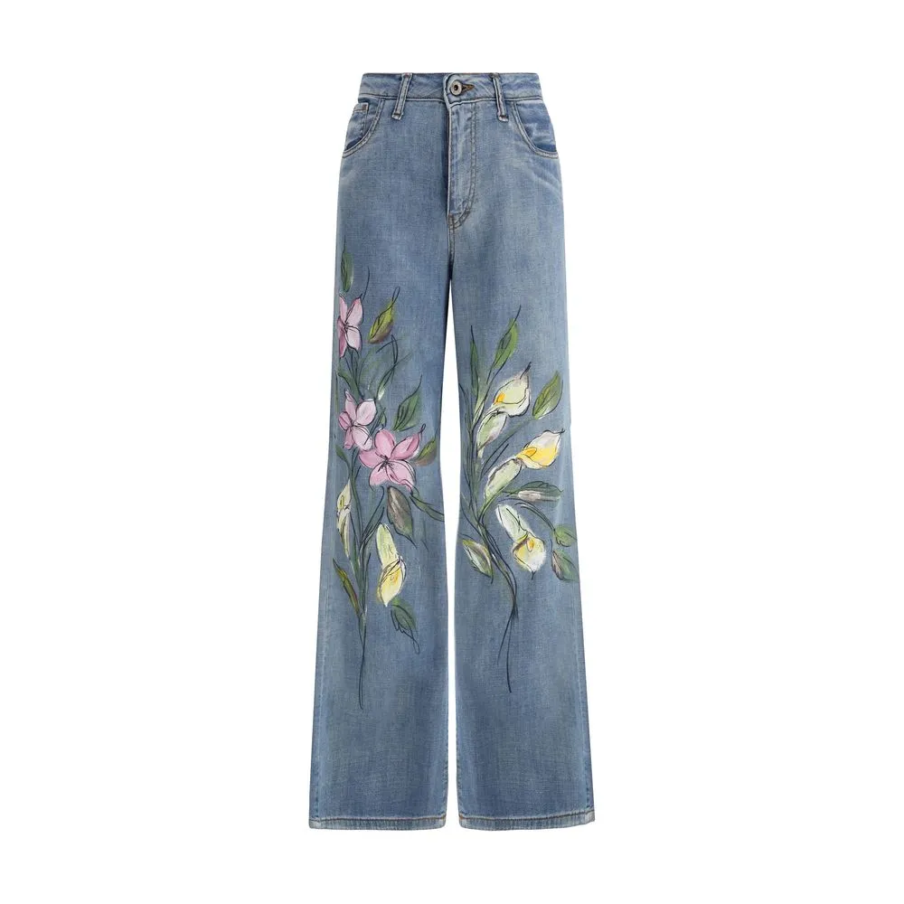 Floral Print Jeans