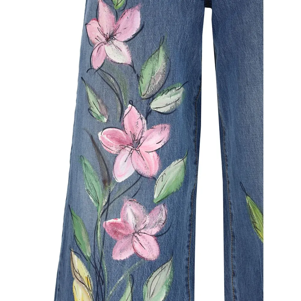 Floral Print Jeans