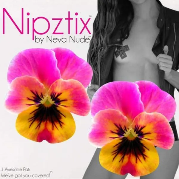 Flower Pansy Blacklight Nipple Pasties