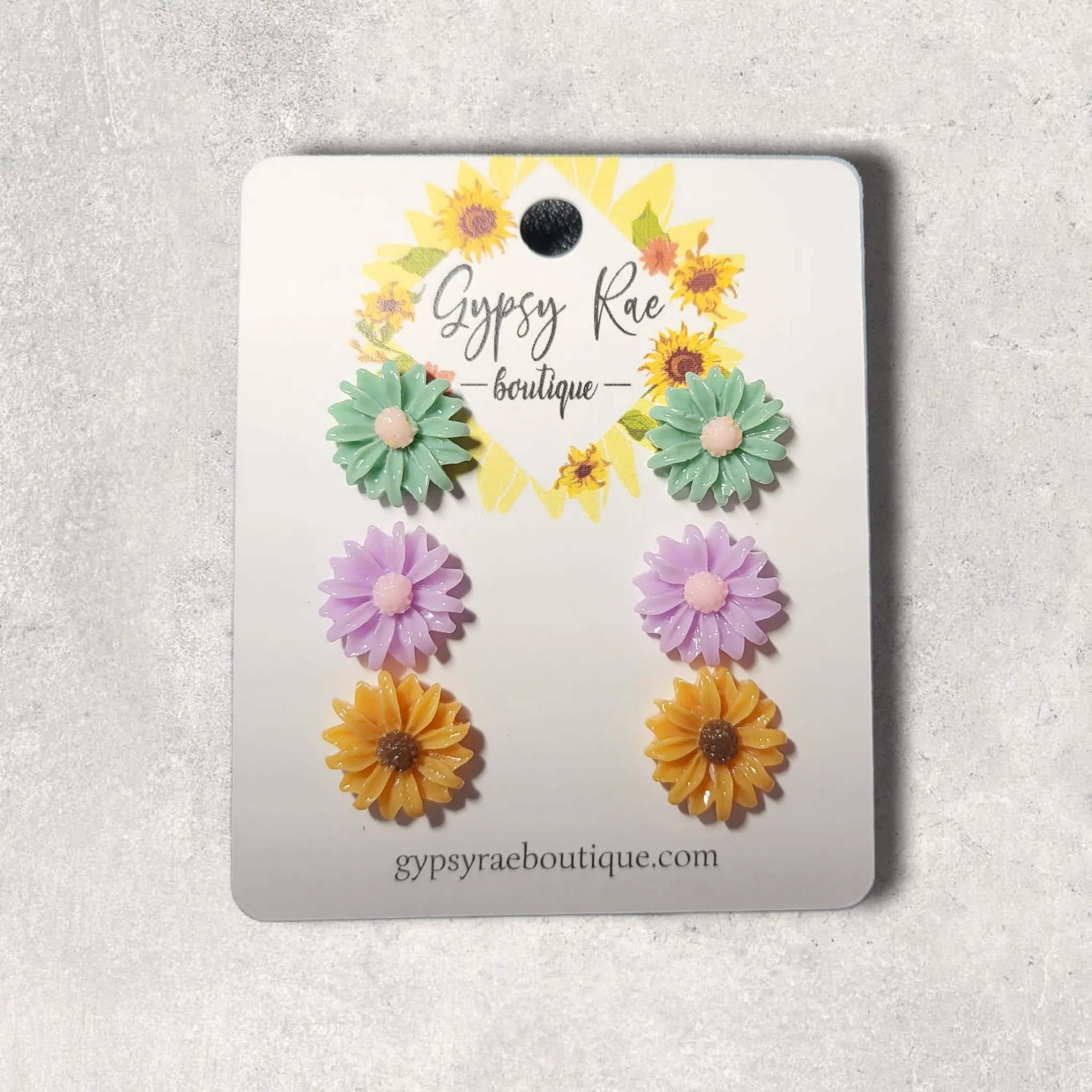 Flower Stud Resin Earrings