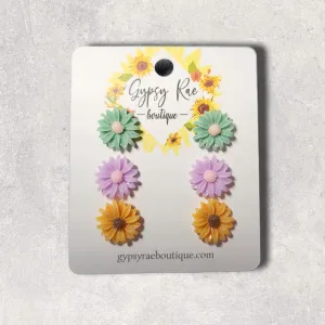Flower Stud Resin Earrings