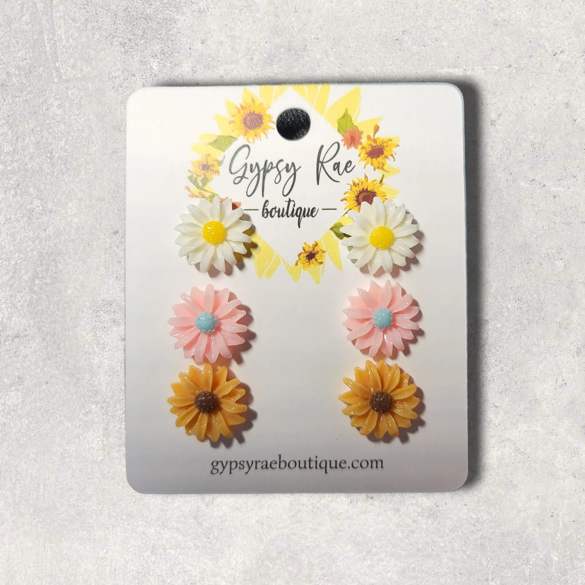 Flower Stud Resin Earrings