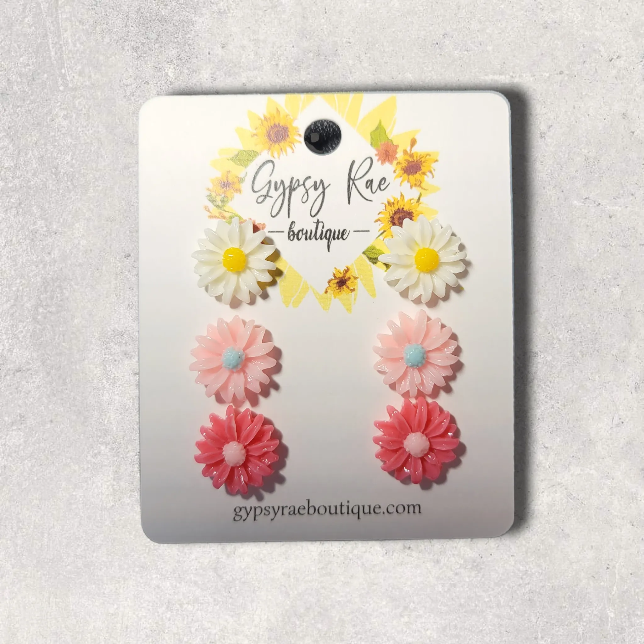 Flower Stud Resin Earrings