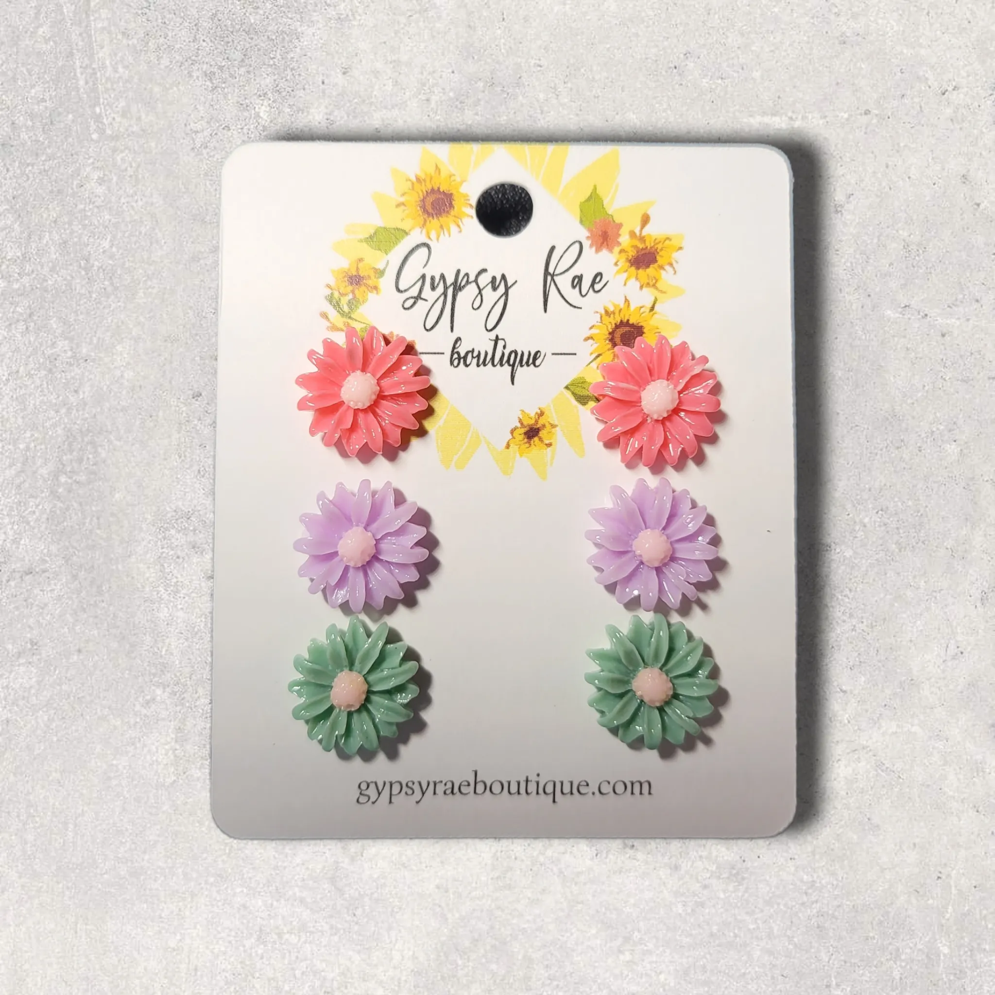 Flower Stud Resin Earrings