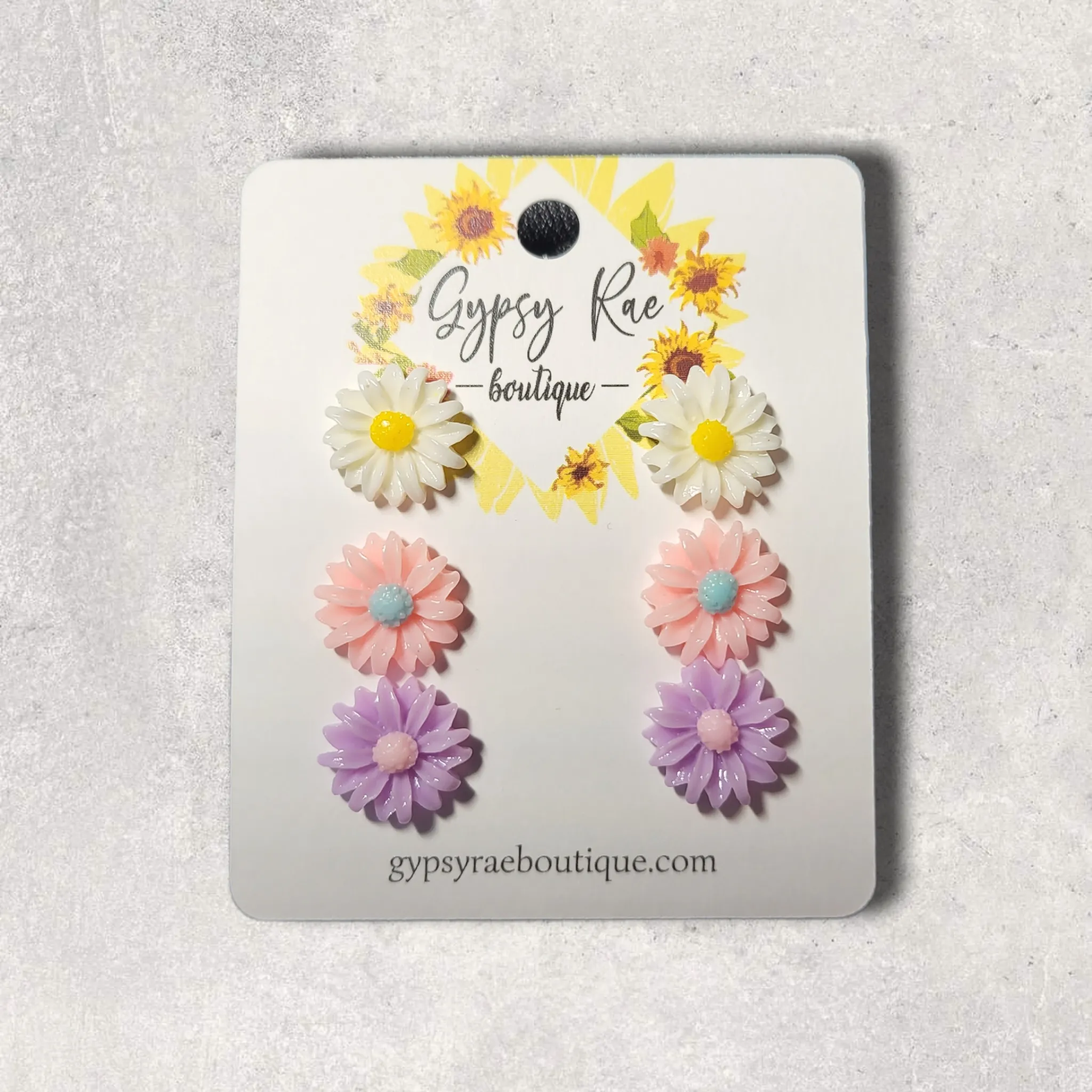 Flower Stud Resin Earrings