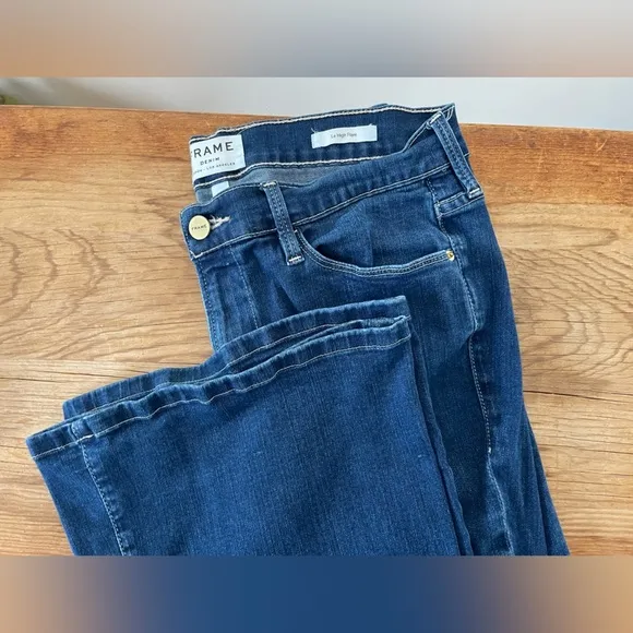 Frame Denim Le High Flare High Rise Jeans Dark Wash 5 Pocket Women’s Pants Sz 32