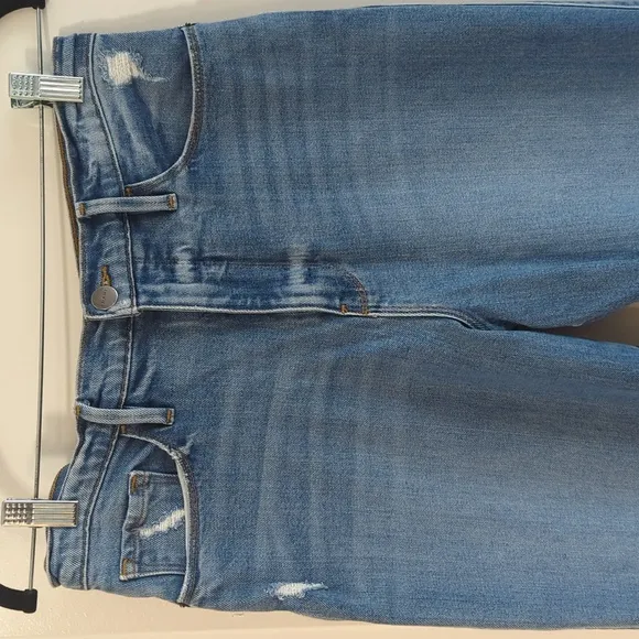 FRAME High Rise Le Sylvie Slender Straight Jeans Mirada Rips Size 30