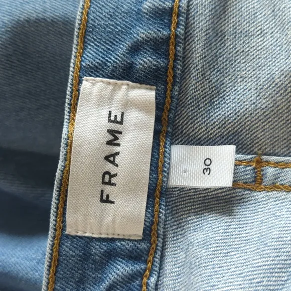 FRAME High Rise Le Sylvie Slender Straight Jeans Mirada Rips Size 30