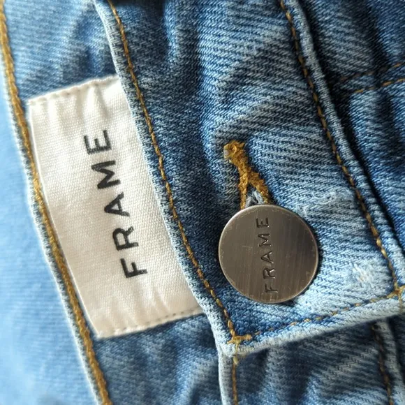 FRAME High Rise Le Sylvie Slender Straight Jeans Mirada Rips Size 30