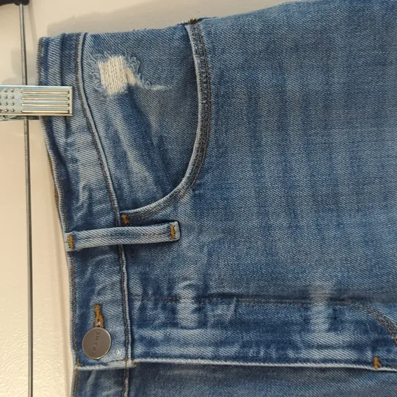 FRAME High Rise Le Sylvie Slender Straight Jeans Mirada Rips Size 30
