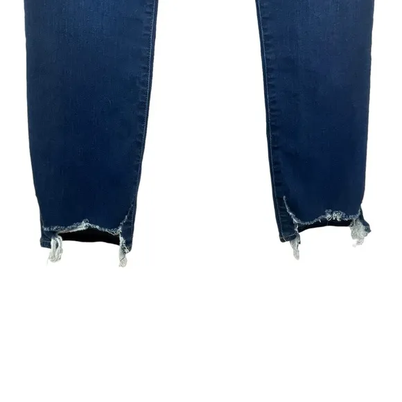 FRAME Size 30 Denim Le High Rise Straight Leg Roswell Chew Distress Ankle Jeans