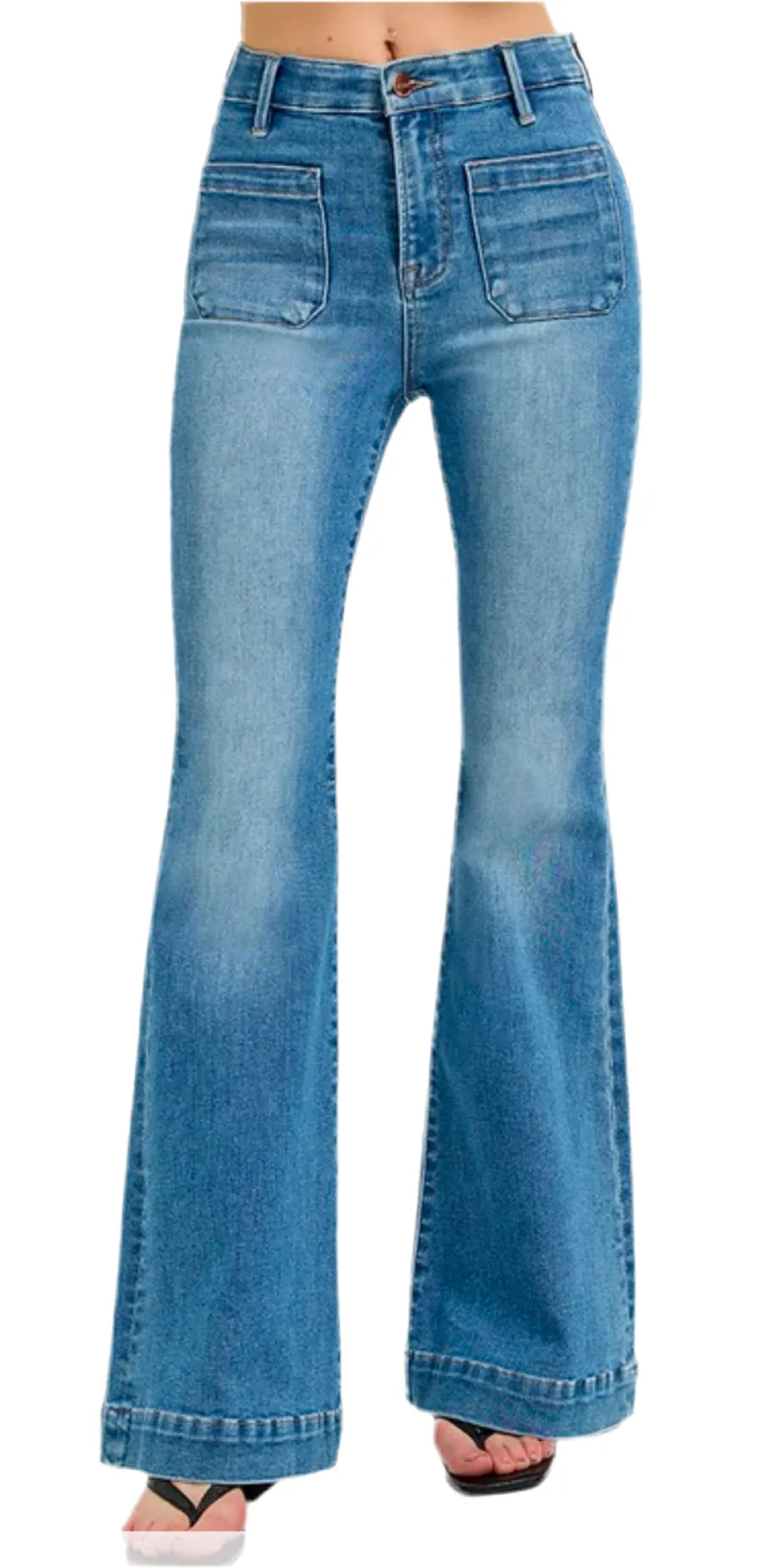Frankie Front Pocket High Rise Flare Jeans