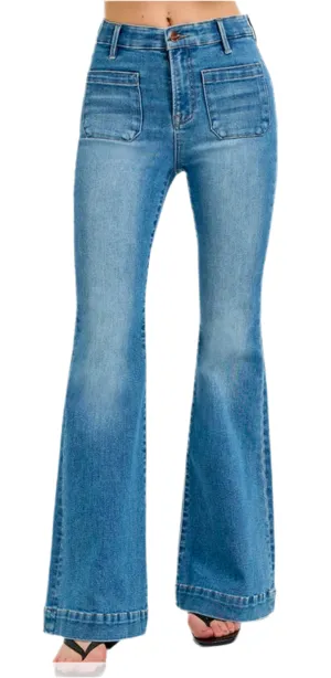 Frankie Front Pocket High Rise Flare Jeans