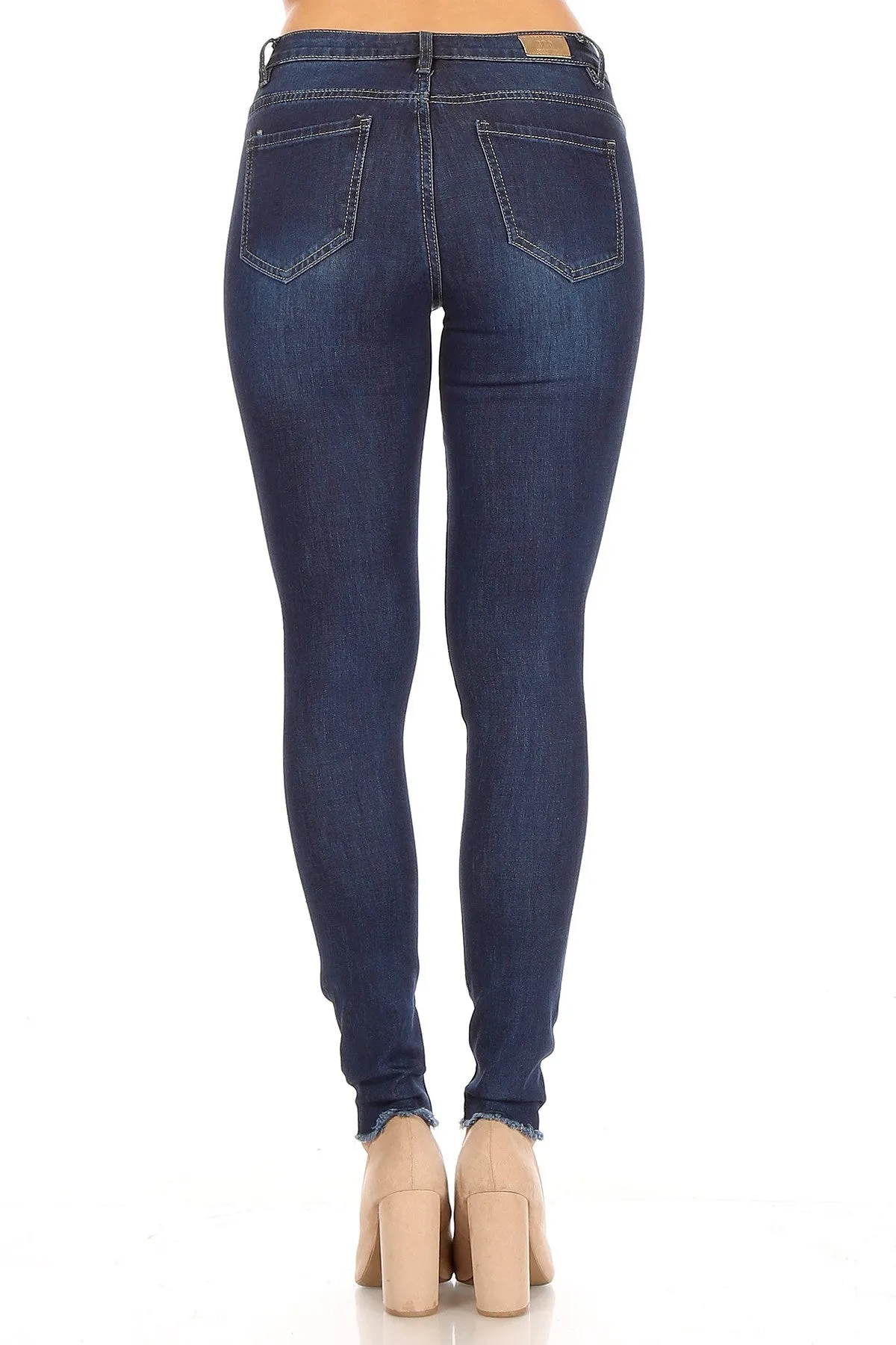 Frayed Ankle Denim Jeans