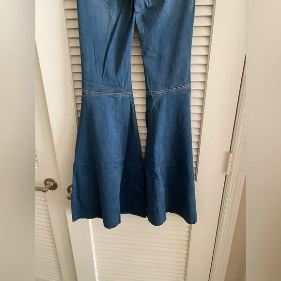 Free People Just Float On Flare High Rise Waist Jeans Jericho Blue NEW