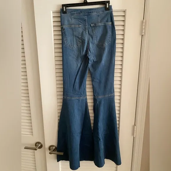 Free People Just Float On Flare High Rise Waist Jeans Jericho Blue NEW