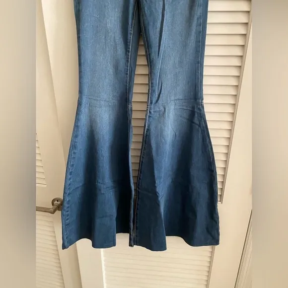 Free People Just Float On Flare High Rise Waist Jeans Jericho Blue NEW