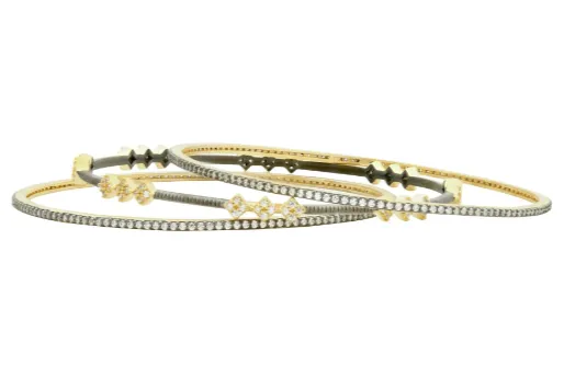 Freida Rothman Rose D'or 3-Stack Slide Bangles