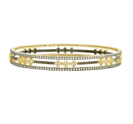 Freida Rothman Rose D'or 3-Stack Slide Bangles