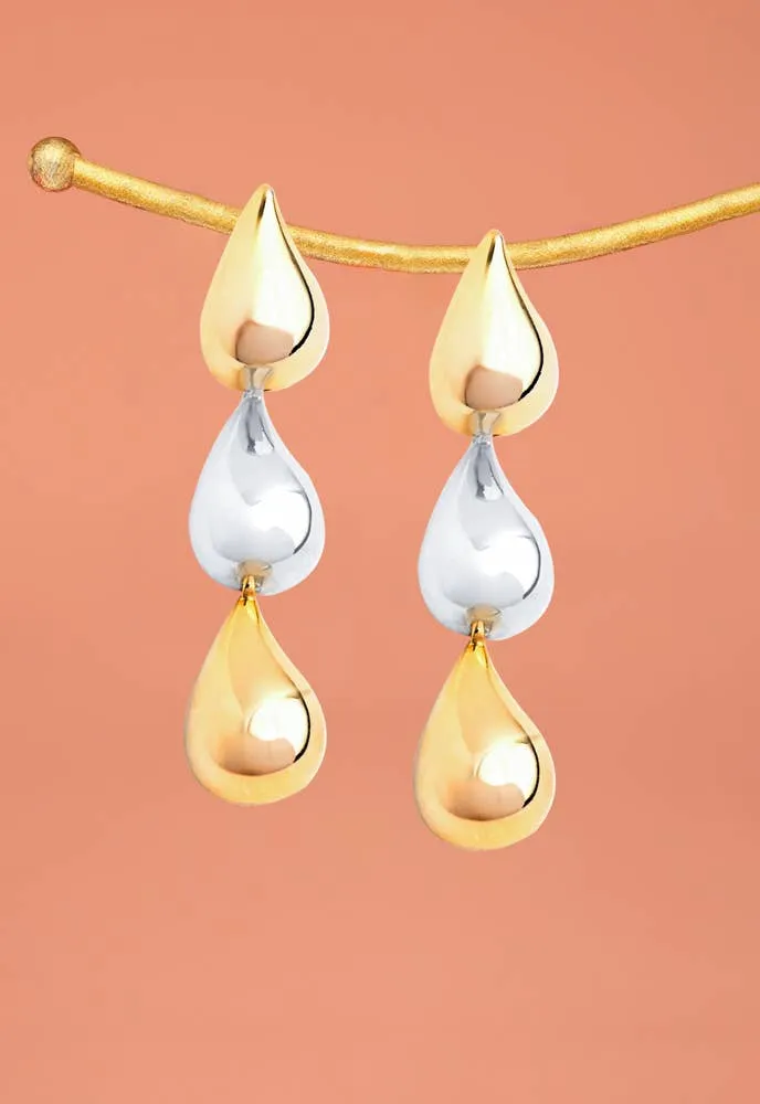 Fresh Beginnings Mixed Metal Tear Drop Earrings