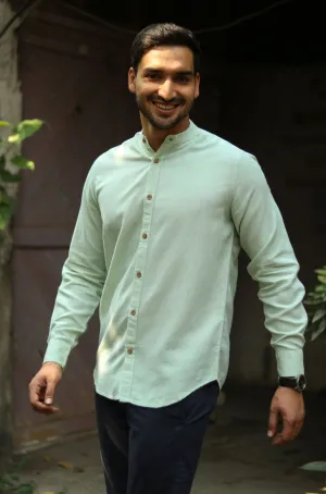 Fresh Green · Mandarin Collar Shirt