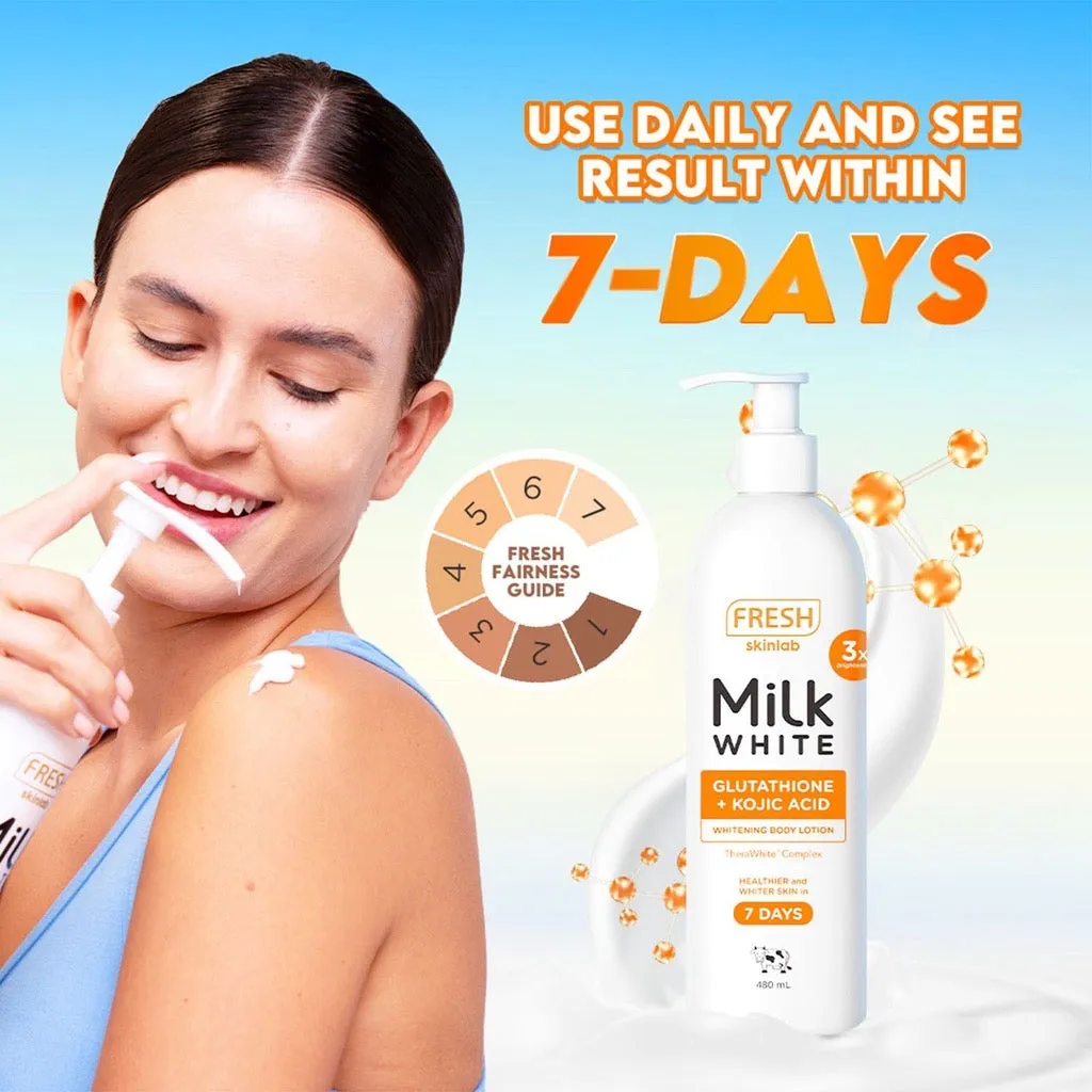 Fresh Skinlab Milk White Glutatione   Kojic Whitening Body Lotion 480ml