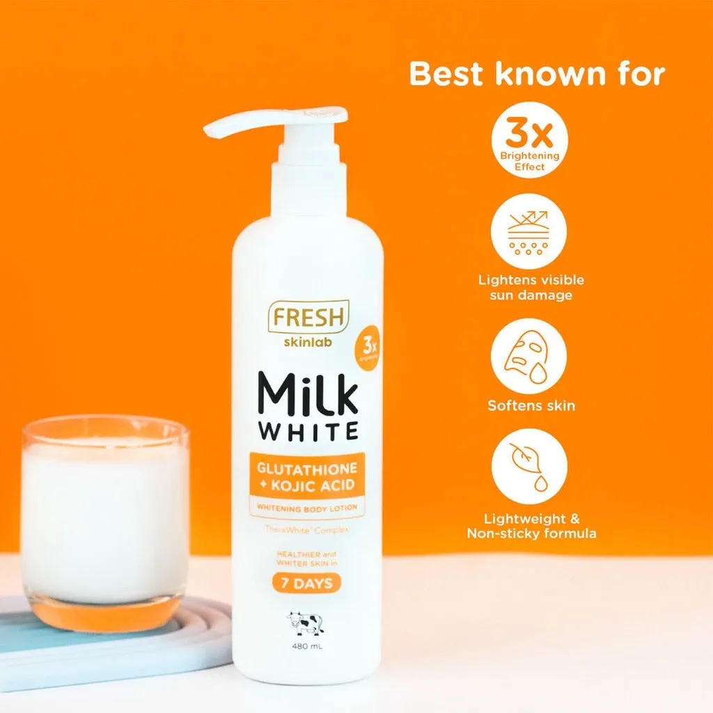 Fresh Skinlab Milk White Glutatione   Kojic Whitening Body Lotion 480ml