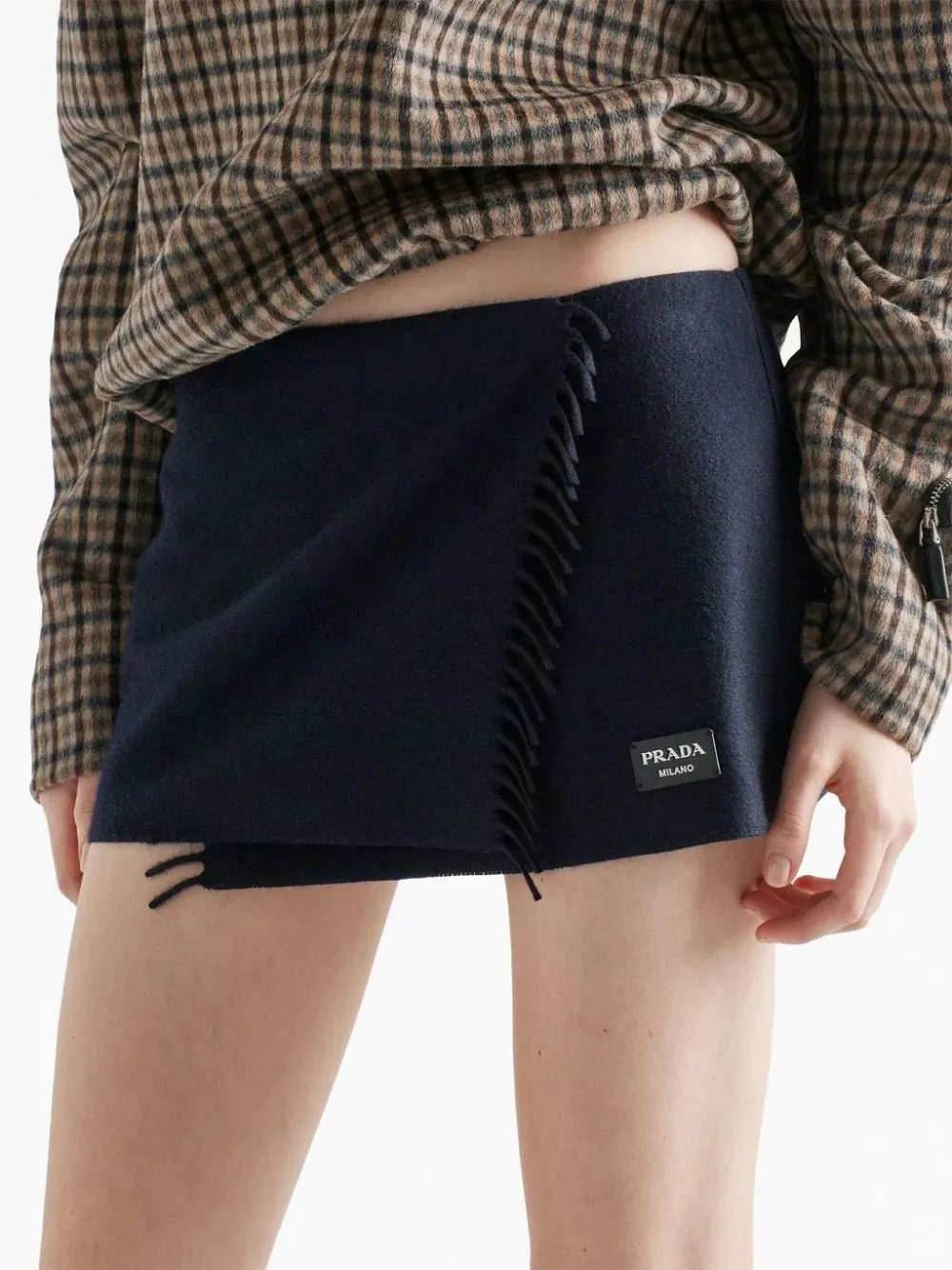 Fringed Cashmere Miniskirt