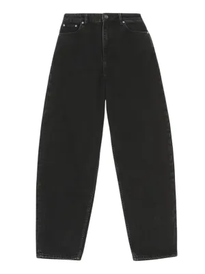 Ganni Rigid Denim Stary in Washed Black/Black