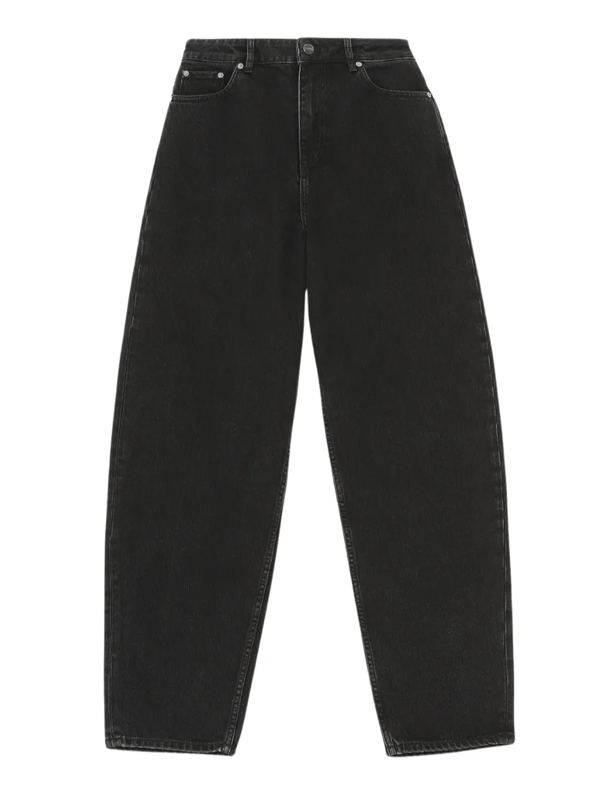 Ganni Rigid Denim Stary in Washed Black/Black
