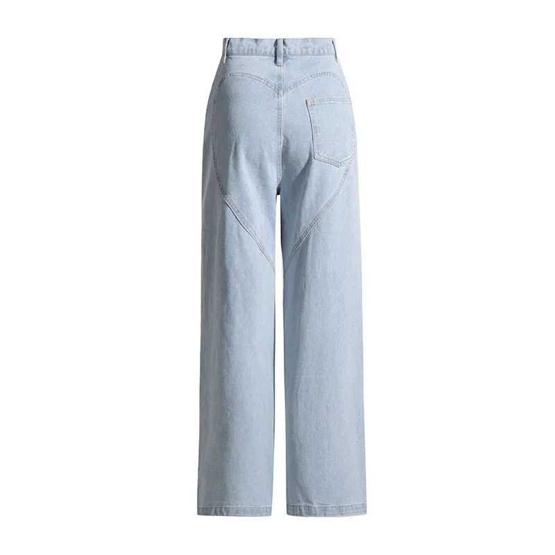 Gem Trim Cut Out High Waist Jeans