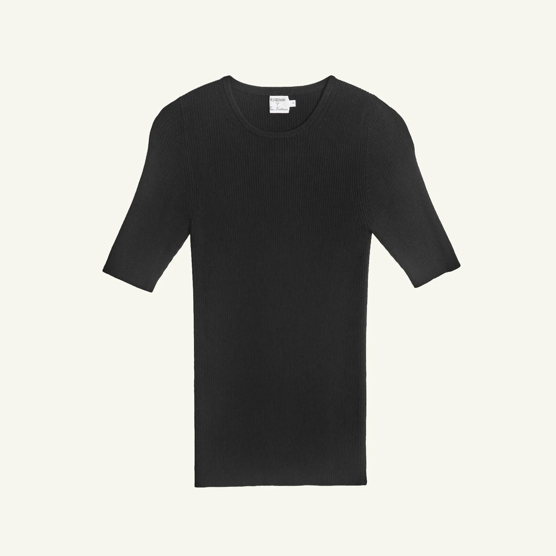 Georgia Rib Knit Tee - Black