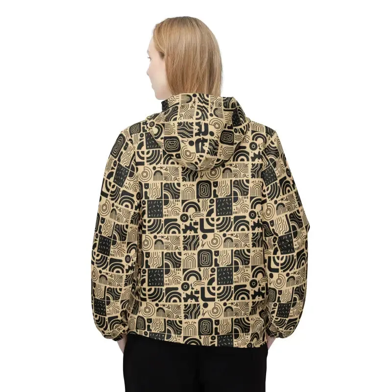 Get Breezy in a Monochrome Abstract Windbreaker
