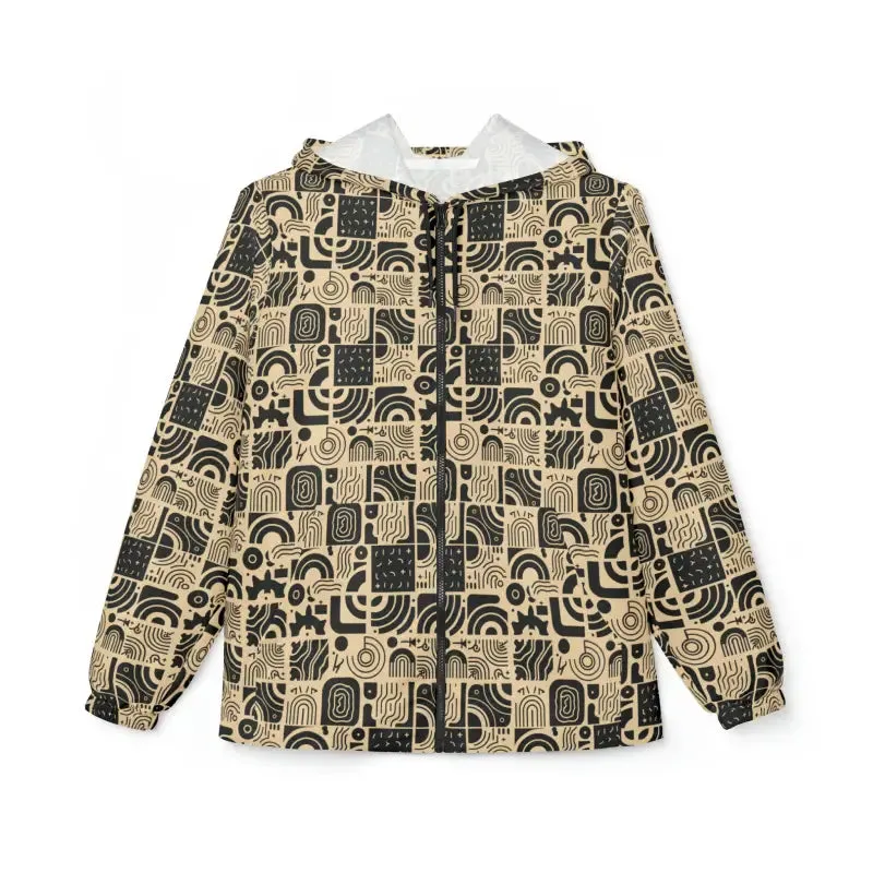Get Breezy in a Monochrome Abstract Windbreaker