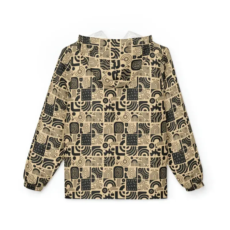Get Breezy in a Monochrome Abstract Windbreaker