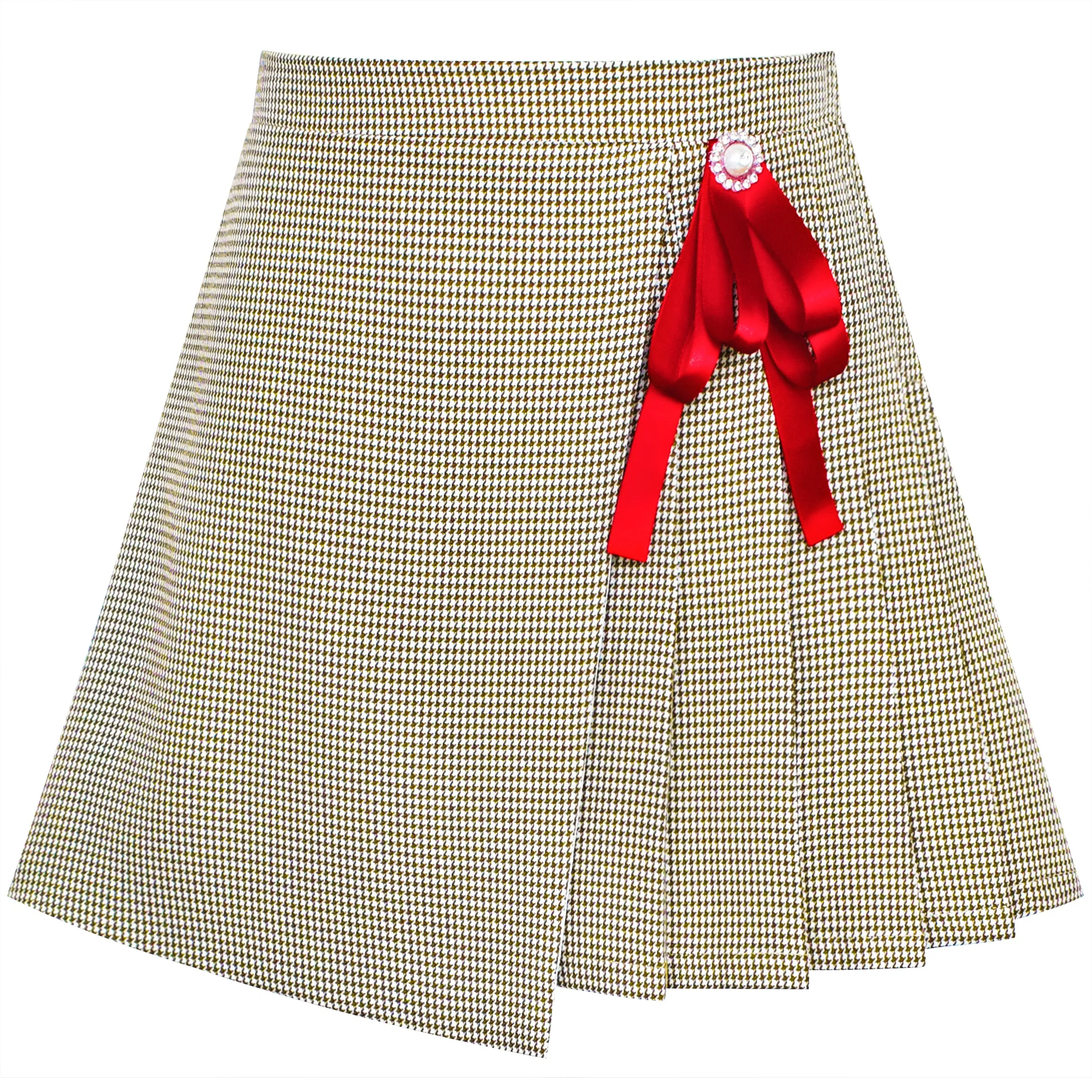 Girls Skirt Pleated Bow Tie Back School Uniform Size 6-14 Years