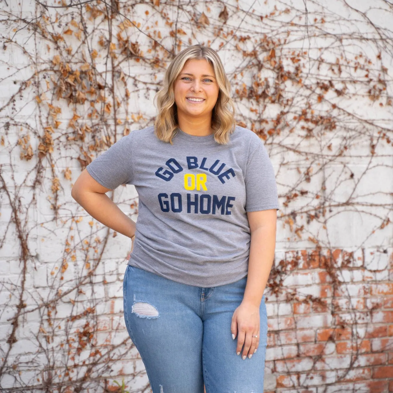 Go Blue or Go Home Arched Shirt