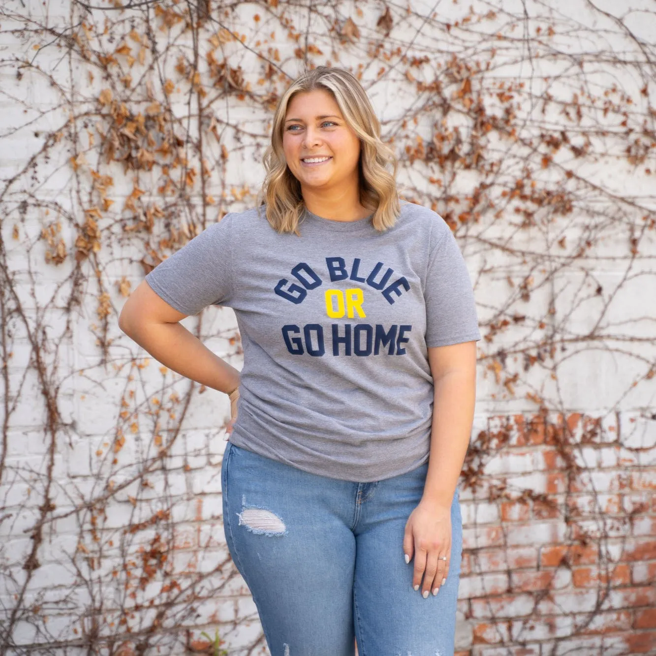 Go Blue or Go Home Arched Shirt