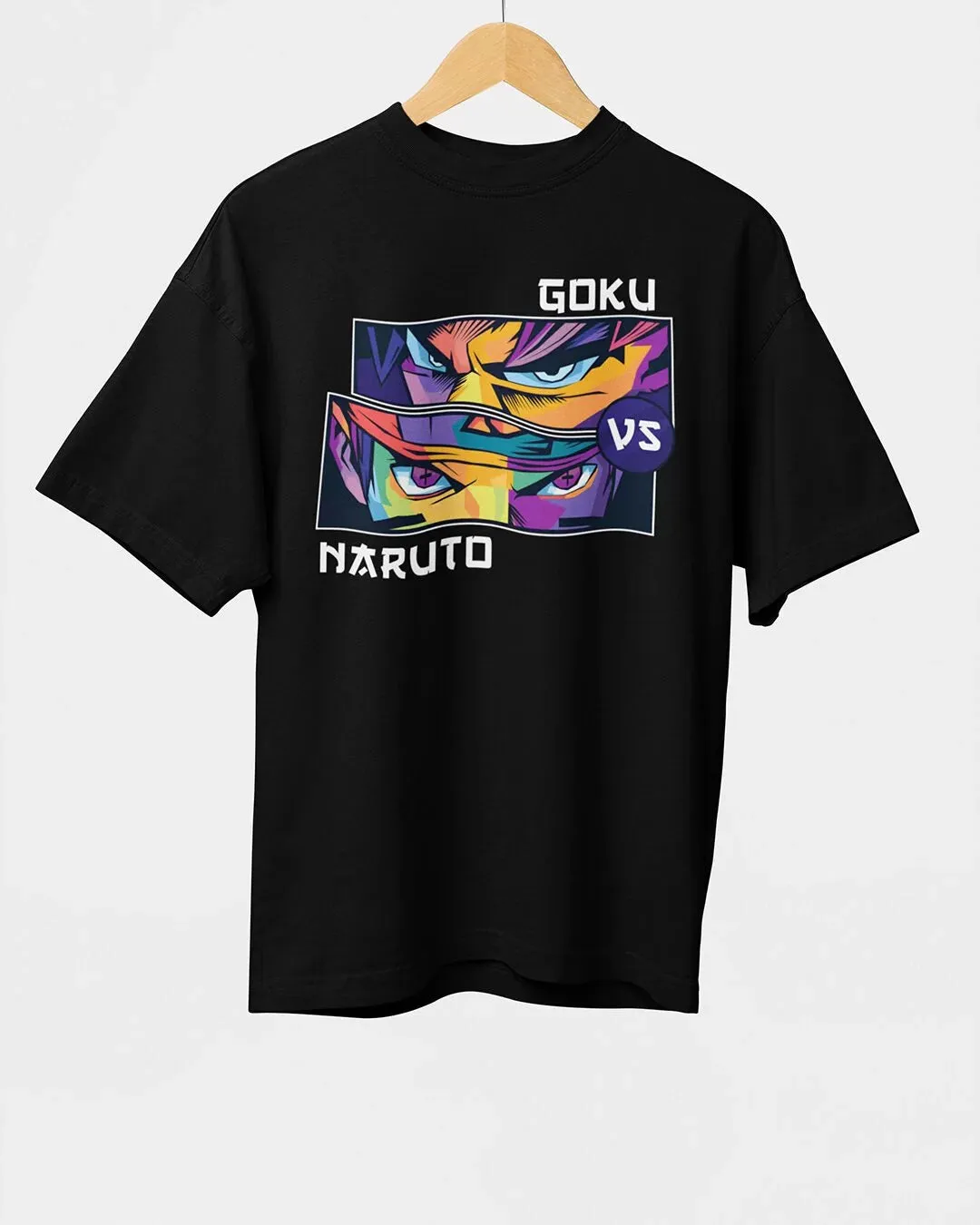 Goku vs Naruto  – Anime DBZ (Dragon Ball Z) Oversized T-shirt Collection By NONSENSETEE