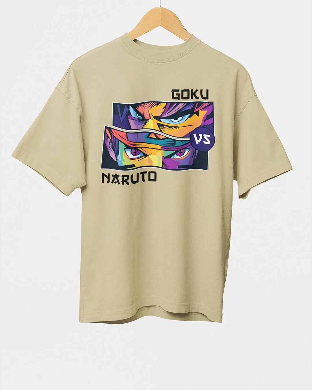 Goku vs Naruto  – Anime DBZ (Dragon Ball Z) Oversized T-shirt Collection By NONSENSETEE