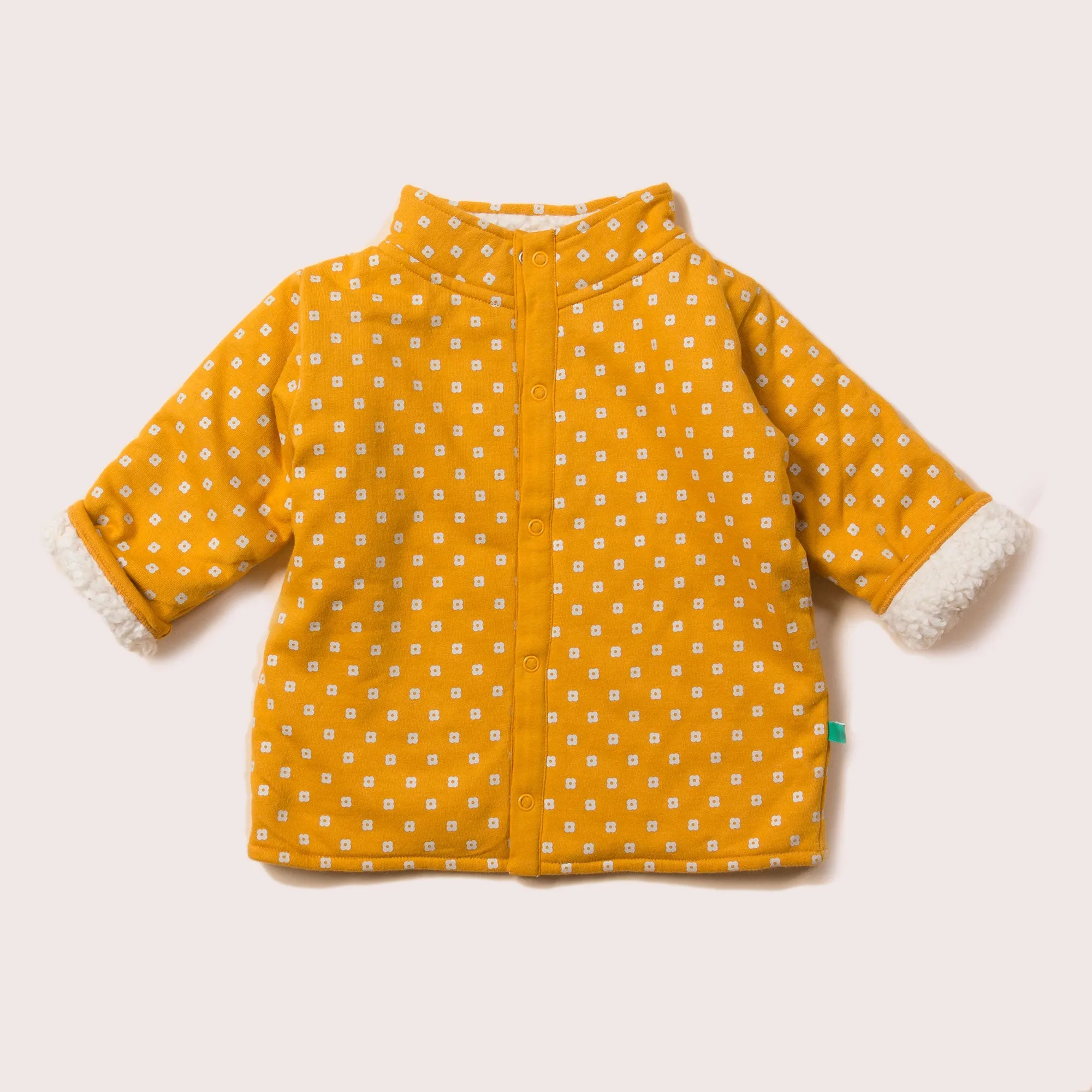 Golden Flowers Reversible Sherpa Jacket